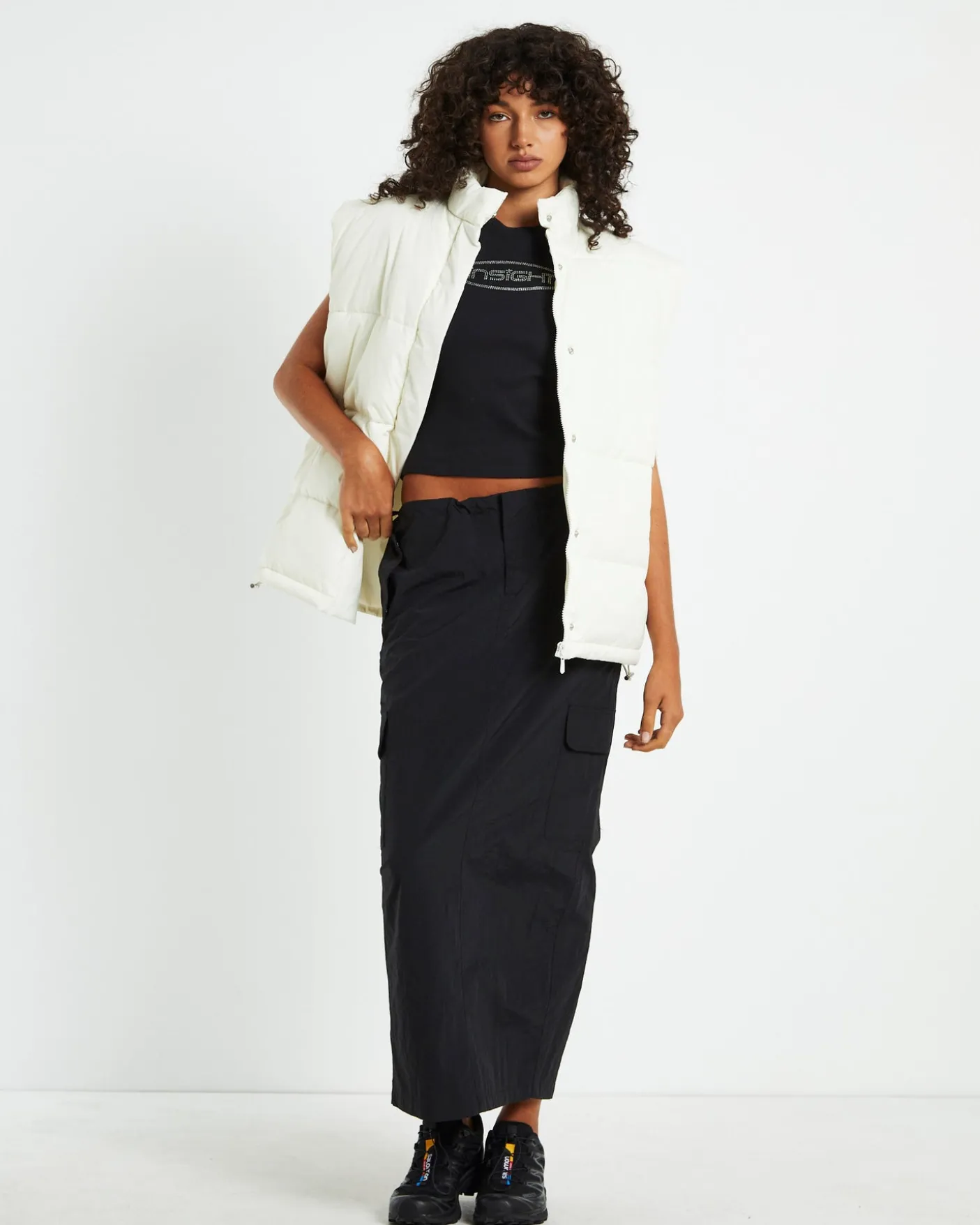 Ruby Multi Pocket Cargo Maxi Skirt Black