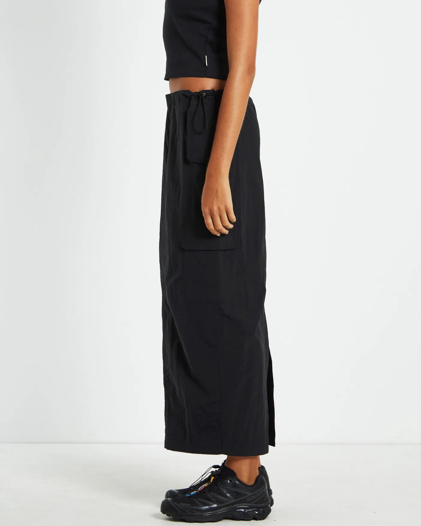 Ruby Multi Pocket Cargo Maxi Skirt Black