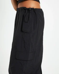 Ruby Multi Pocket Cargo Maxi Skirt Black