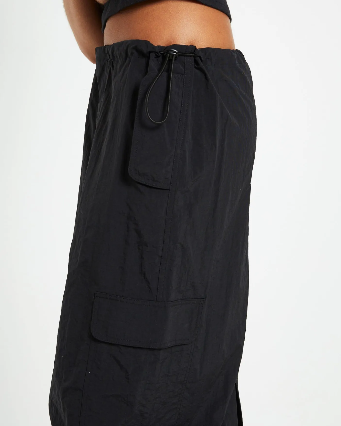 Ruby Multi Pocket Cargo Maxi Skirt Black