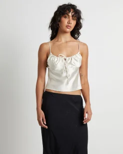 Ruby Romantic Slip Top in Ivory