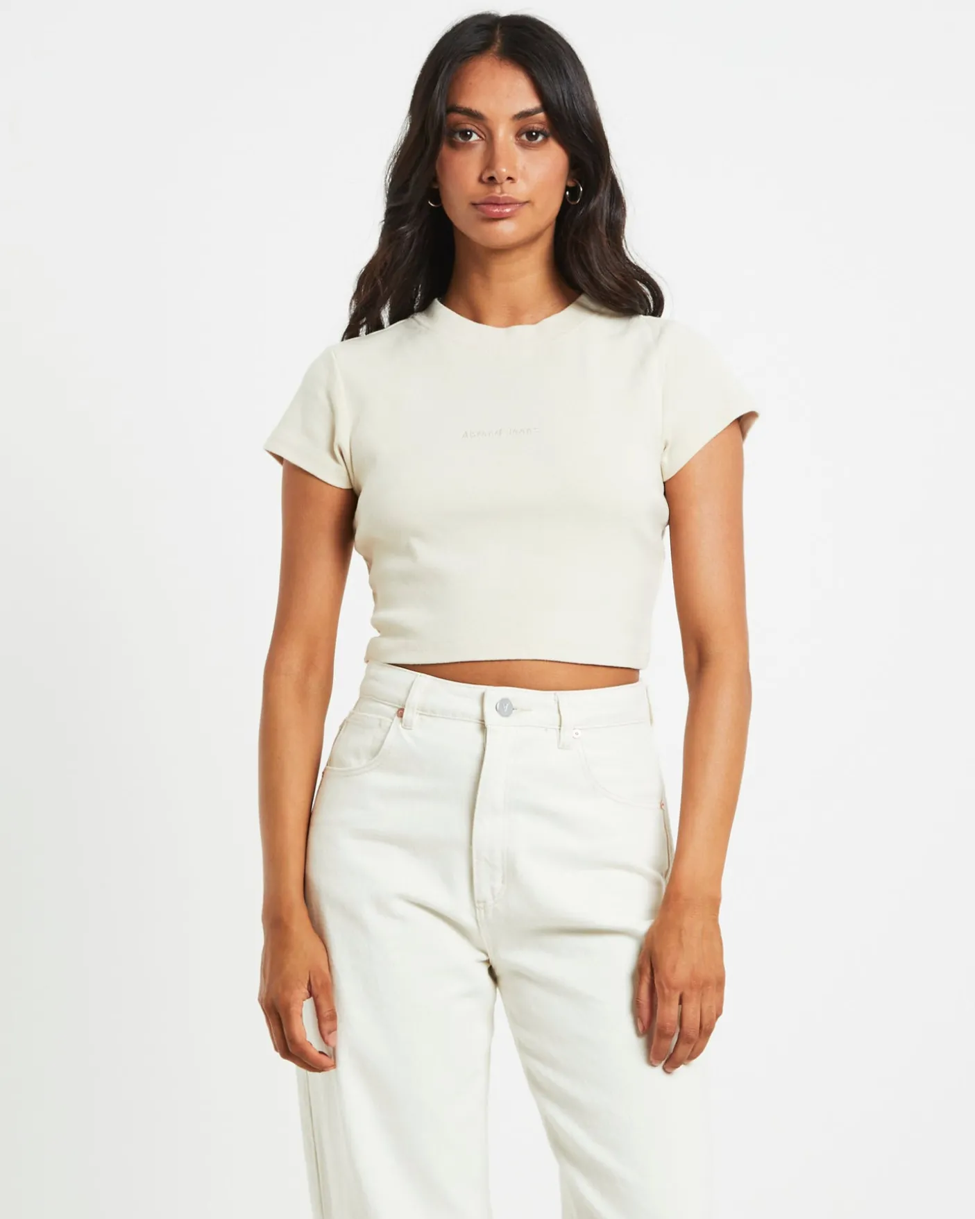 90s Cropped Tee in Shell White