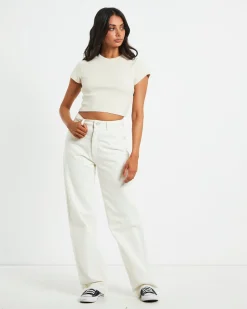 90s Cropped Tee in Shell White
