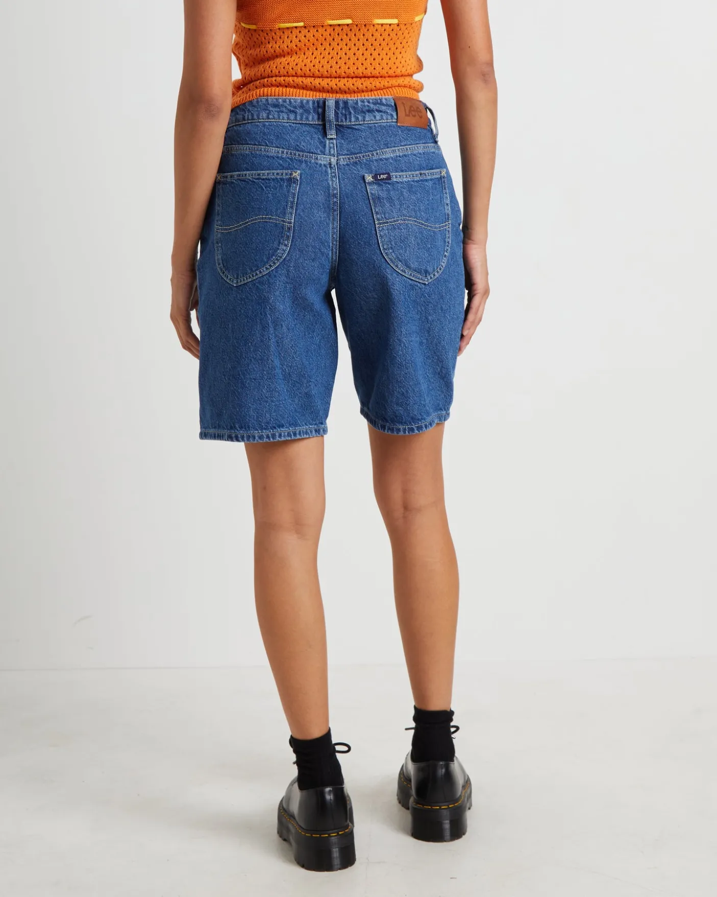 90s Mid Baggy Denim Shorts in Bronx Blue