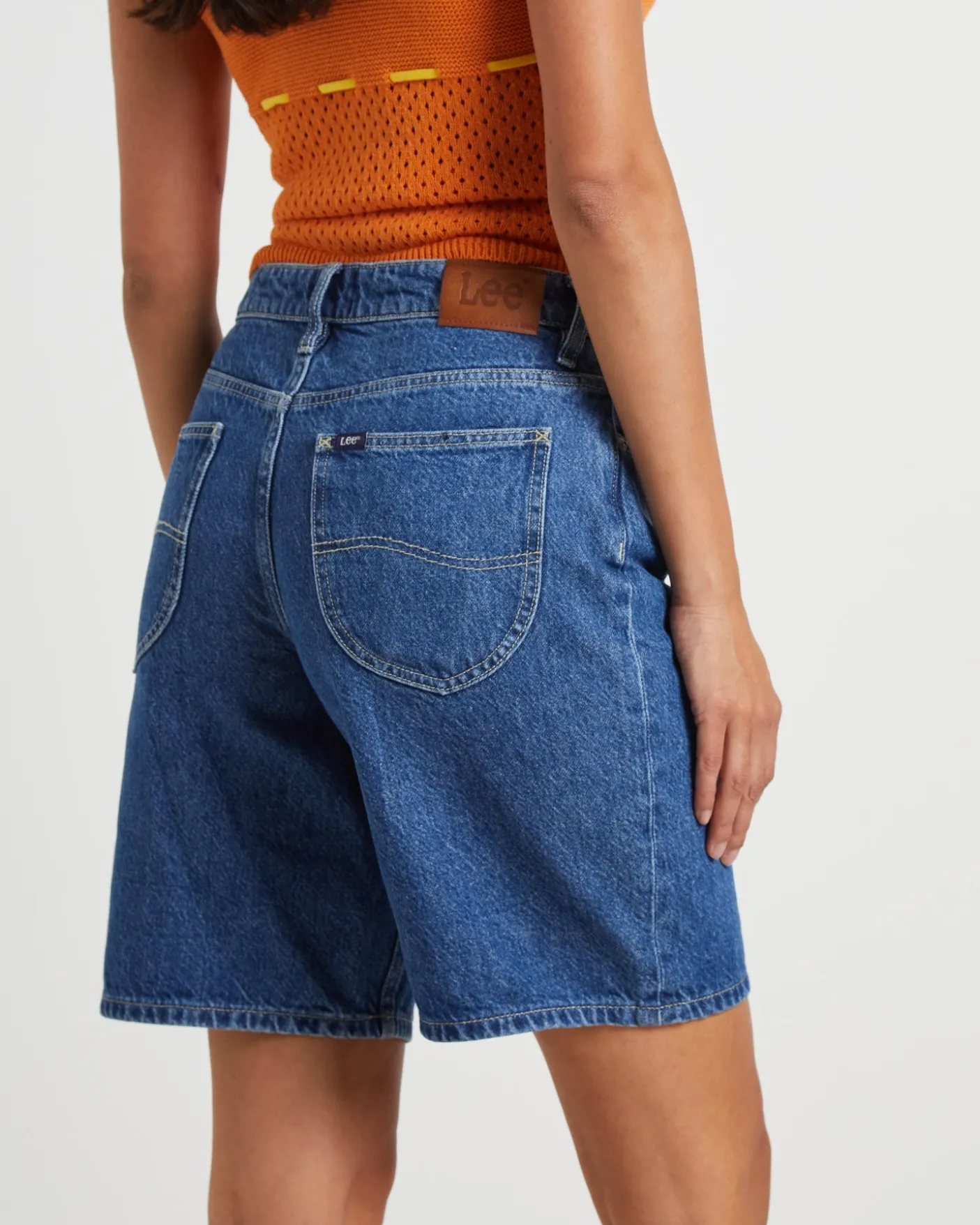 90s Mid Baggy Denim Shorts in Bronx Blue
