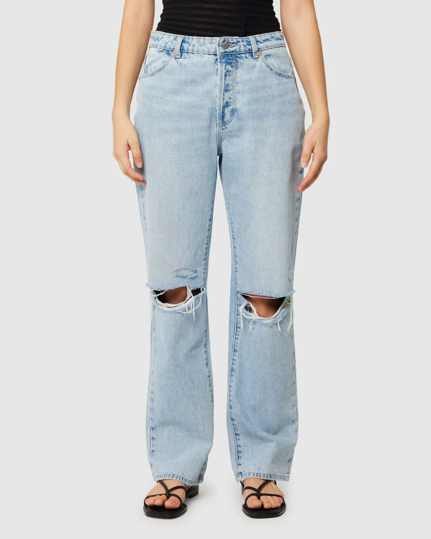 90's Relaxed Denim Jeans Long Beach Worn