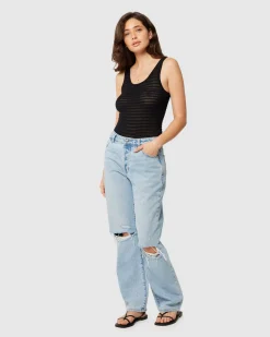 90's Relaxed Denim Jeans Long Beach Worn