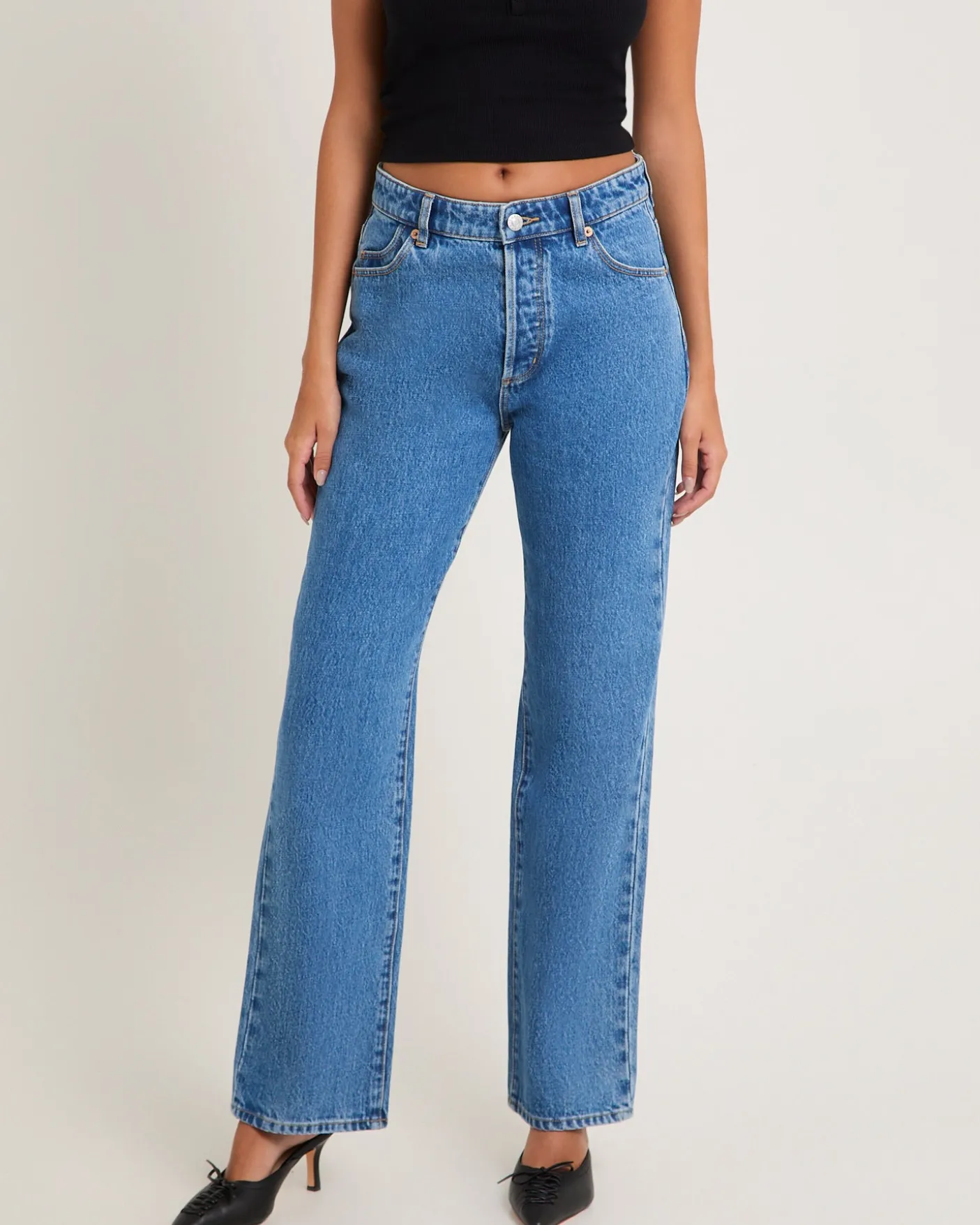 90s Relaxed Denim Jeans River Blue