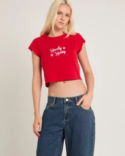 90's Rib Cut Off Baby Tee