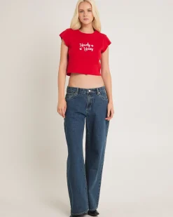 90's Rib Cut Off Baby Tee