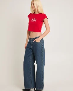 90's Rib Cut Off Baby Tee