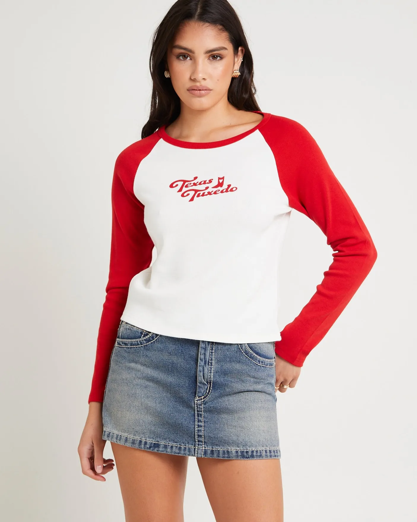 90's Rib Raglan Long Sleeve Shirt