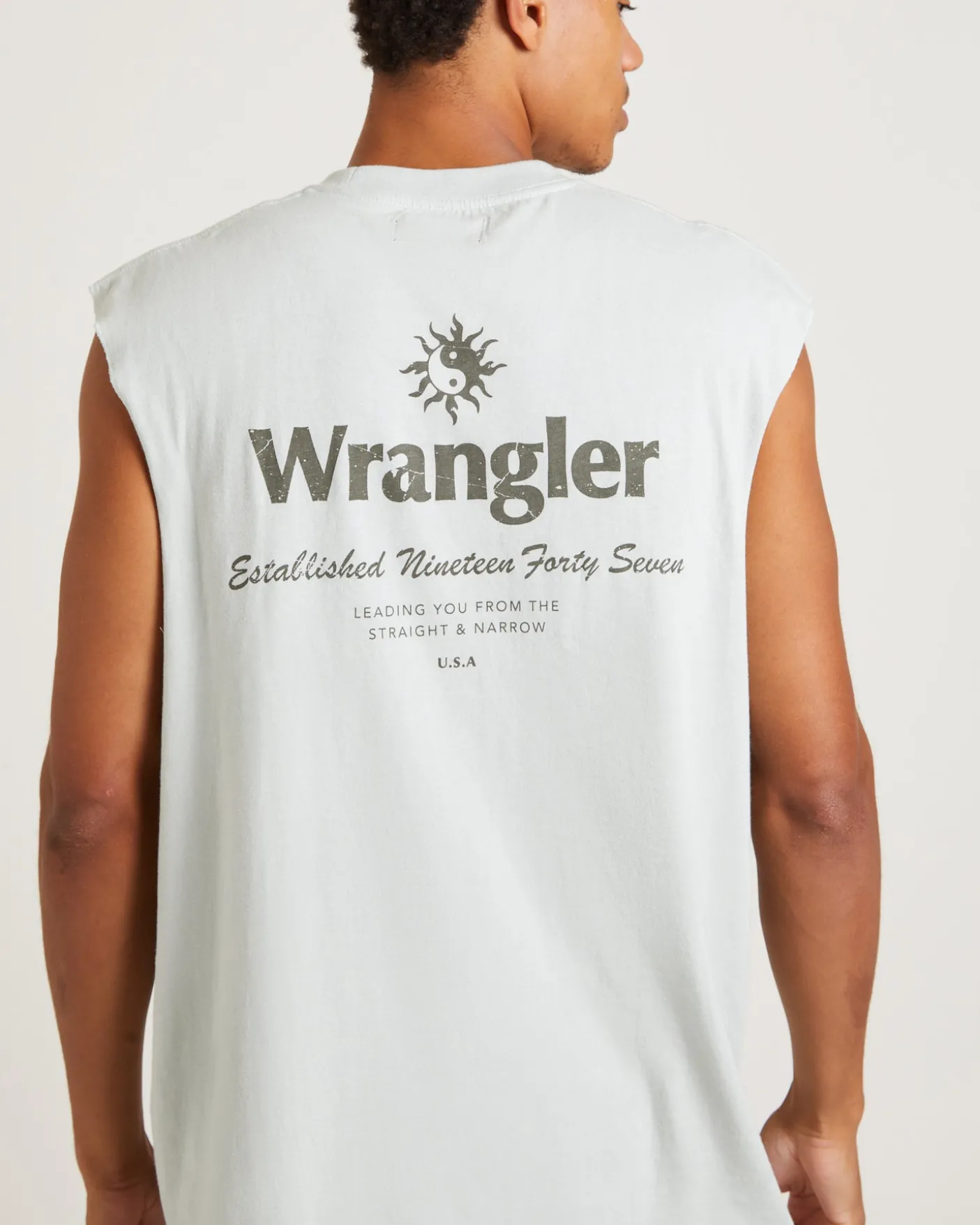 90s Vacay Muscle Tee in Steel Grey