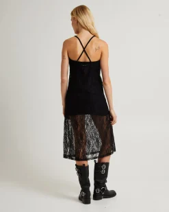 Sacred Lace Midi Dress Black