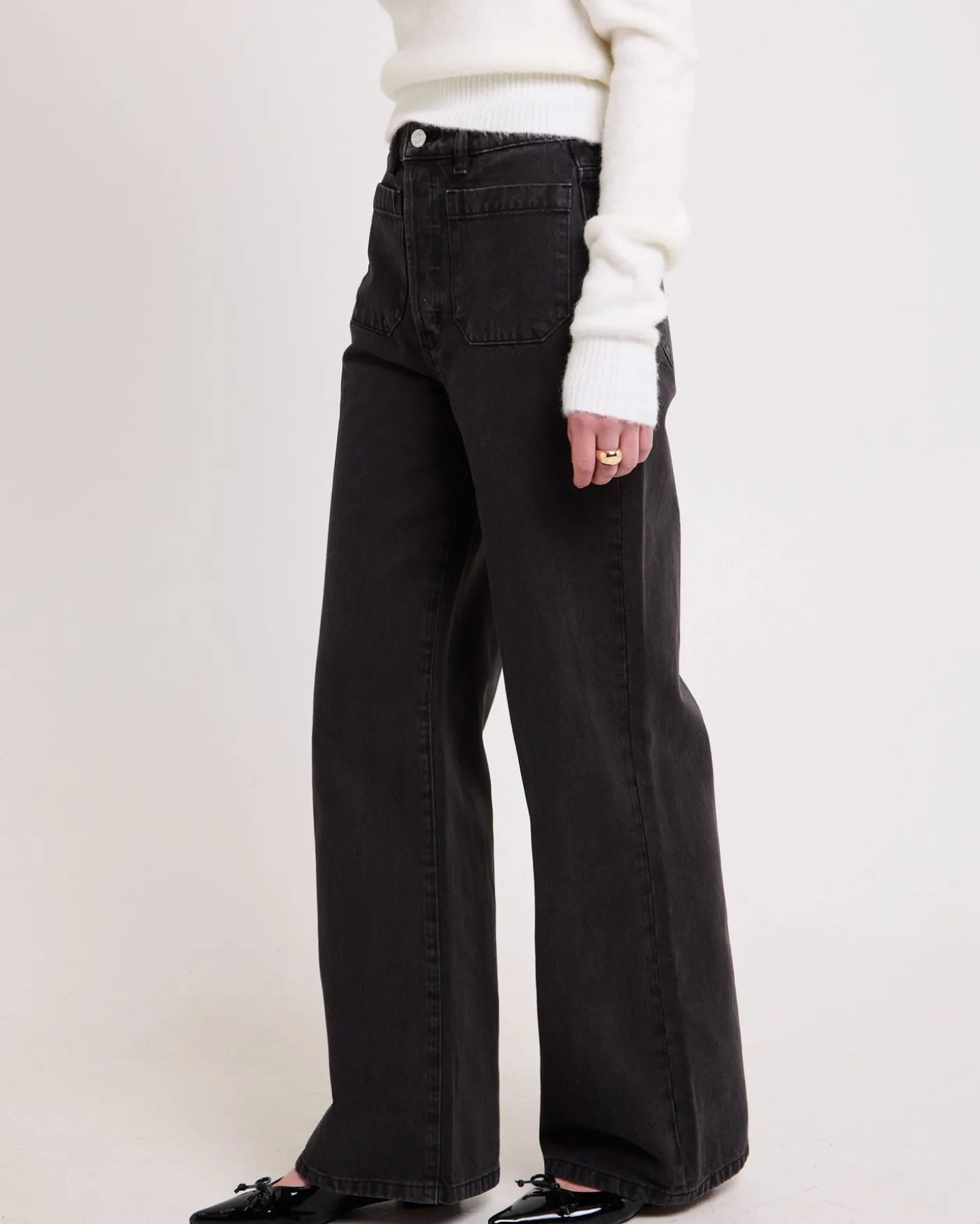 Sailor Long Denim Jeans Black Stone