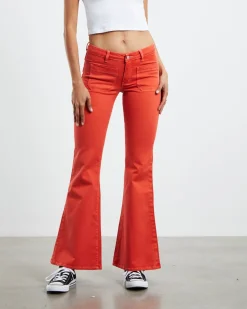 Sailor Low Flare Jeans Scarlet Coral