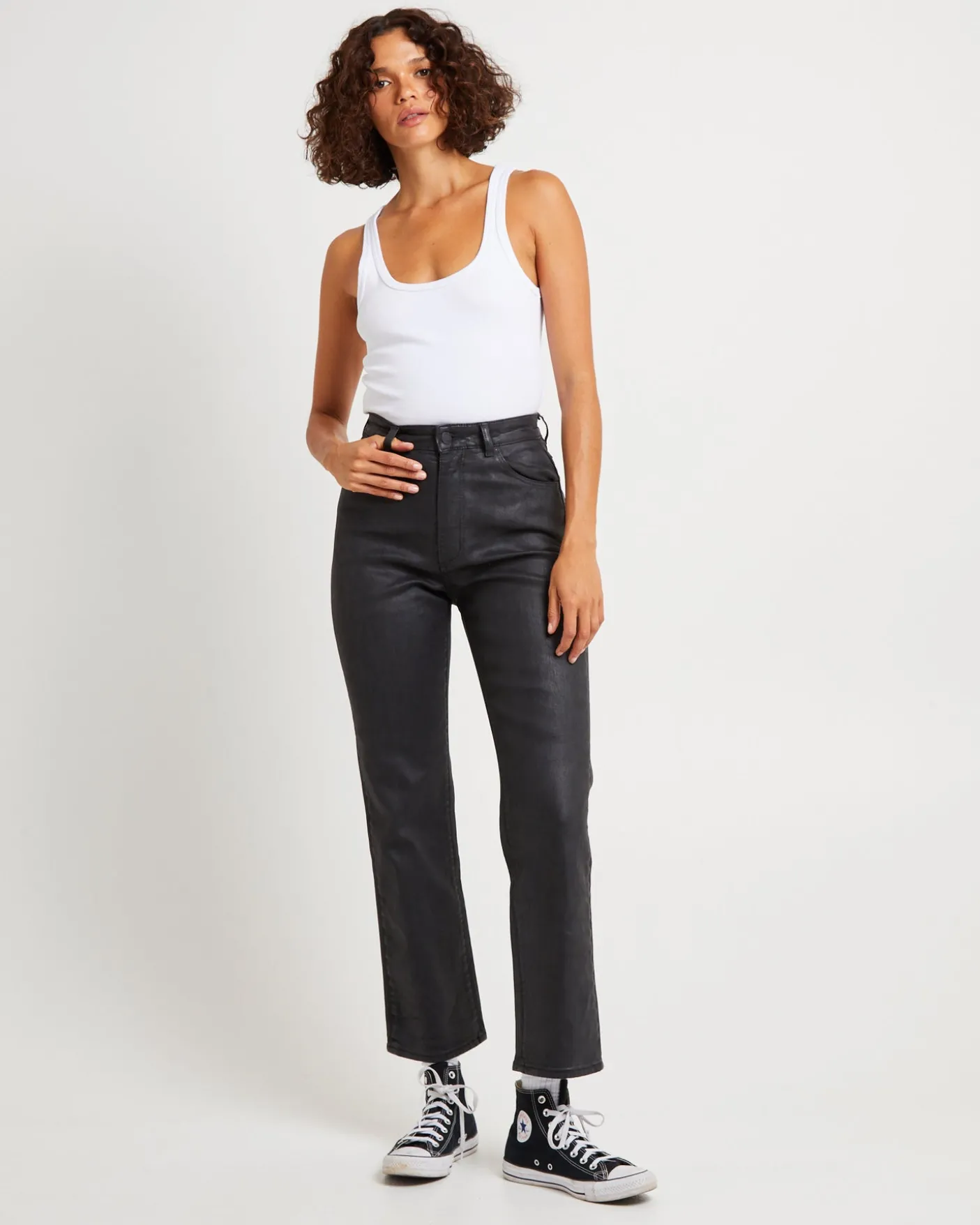 Sailor Scoop Coated Denim Jeans