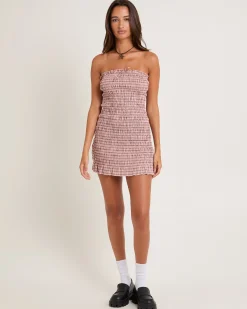 Sandra Gingham Bandeau Mini Dress