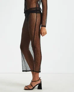 Scarlet Knit Midi Skirt Black