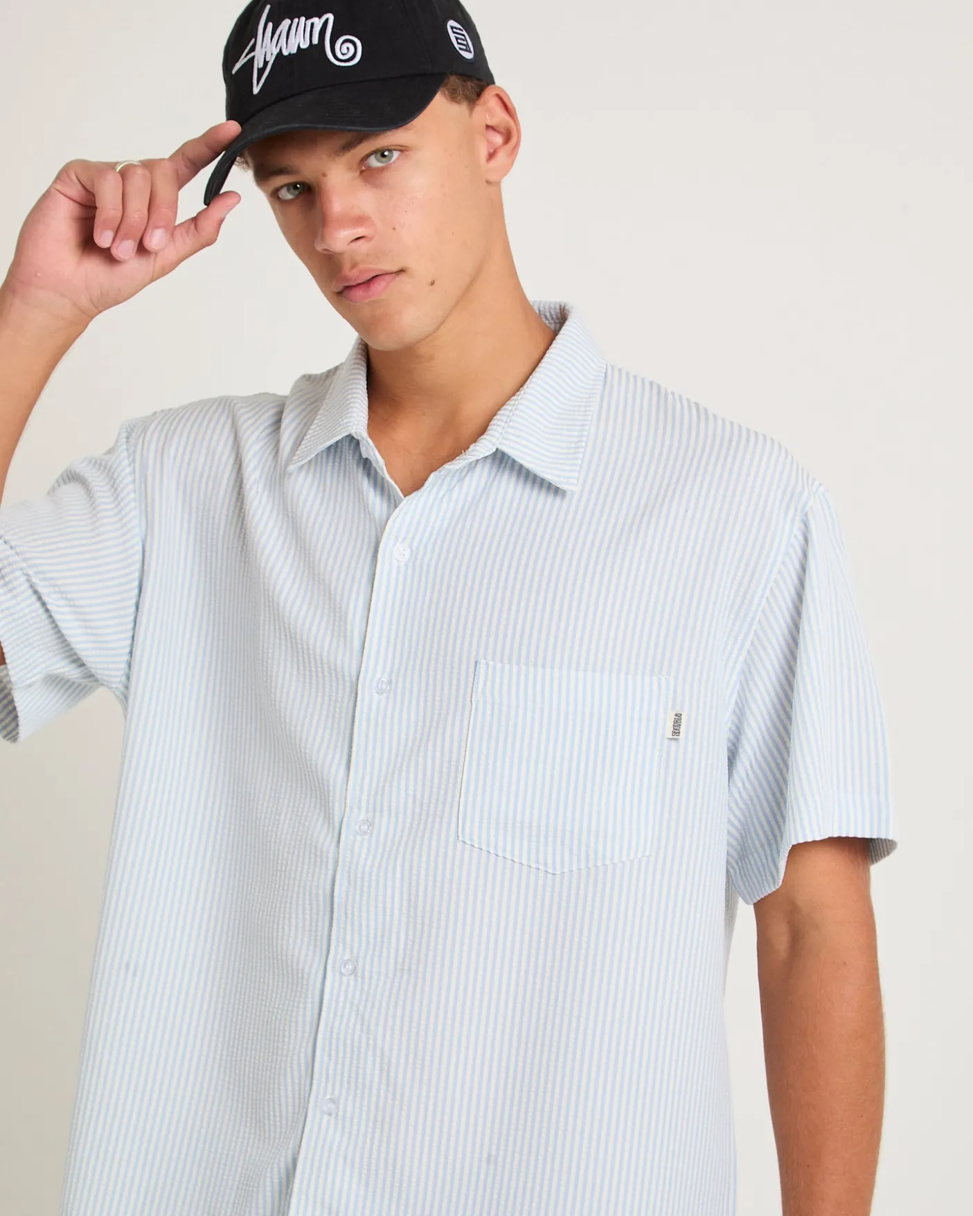 Seersucker Summer Short Sleeve Shirt