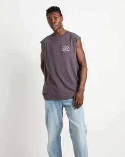Serpent Stamp Muscle Tee in Slate Grey