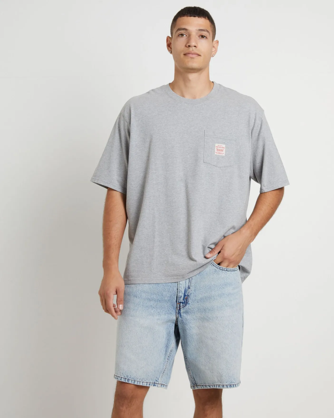 Short Sleeve Workwear T-Shirt in Mid Tone Heather Grey