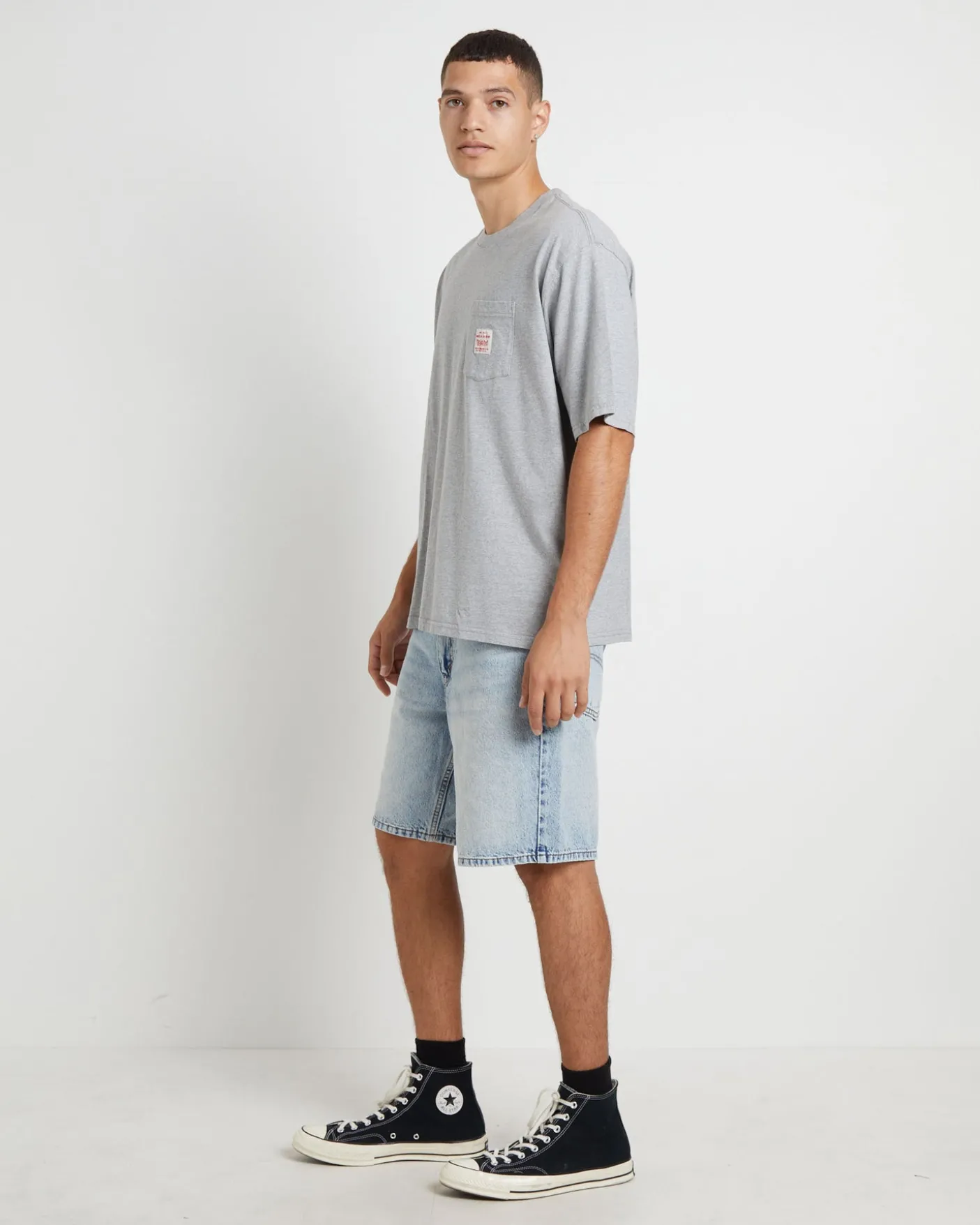 Short Sleeve Workwear T-Shirt in Mid Tone Heather Grey