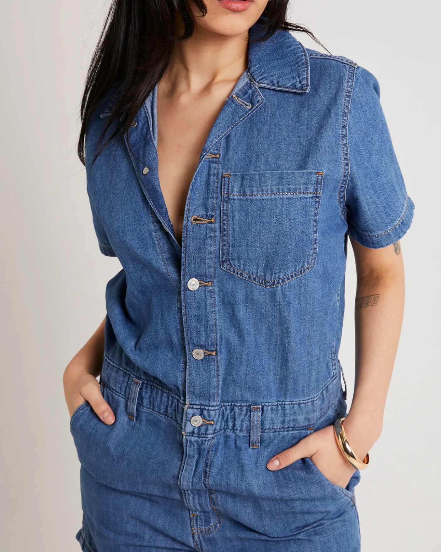 Shorts Sleeve Denim Heritage Romper