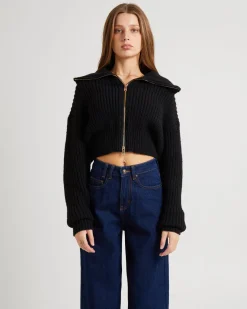 Simmy Double Zip Knit Top