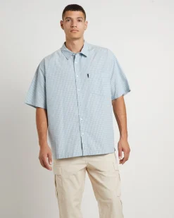 Skate Short Sleeve Shirt in Sky Check