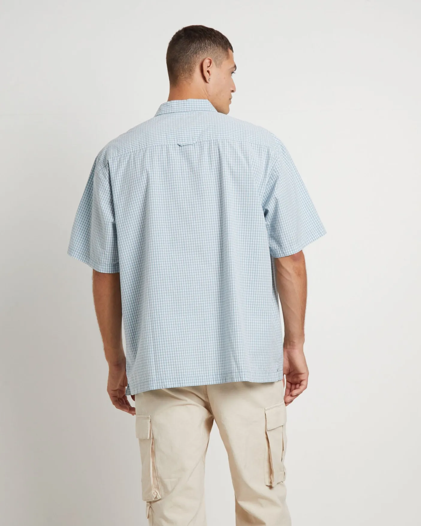 Skate Short Sleeve Shirt in Sky Check