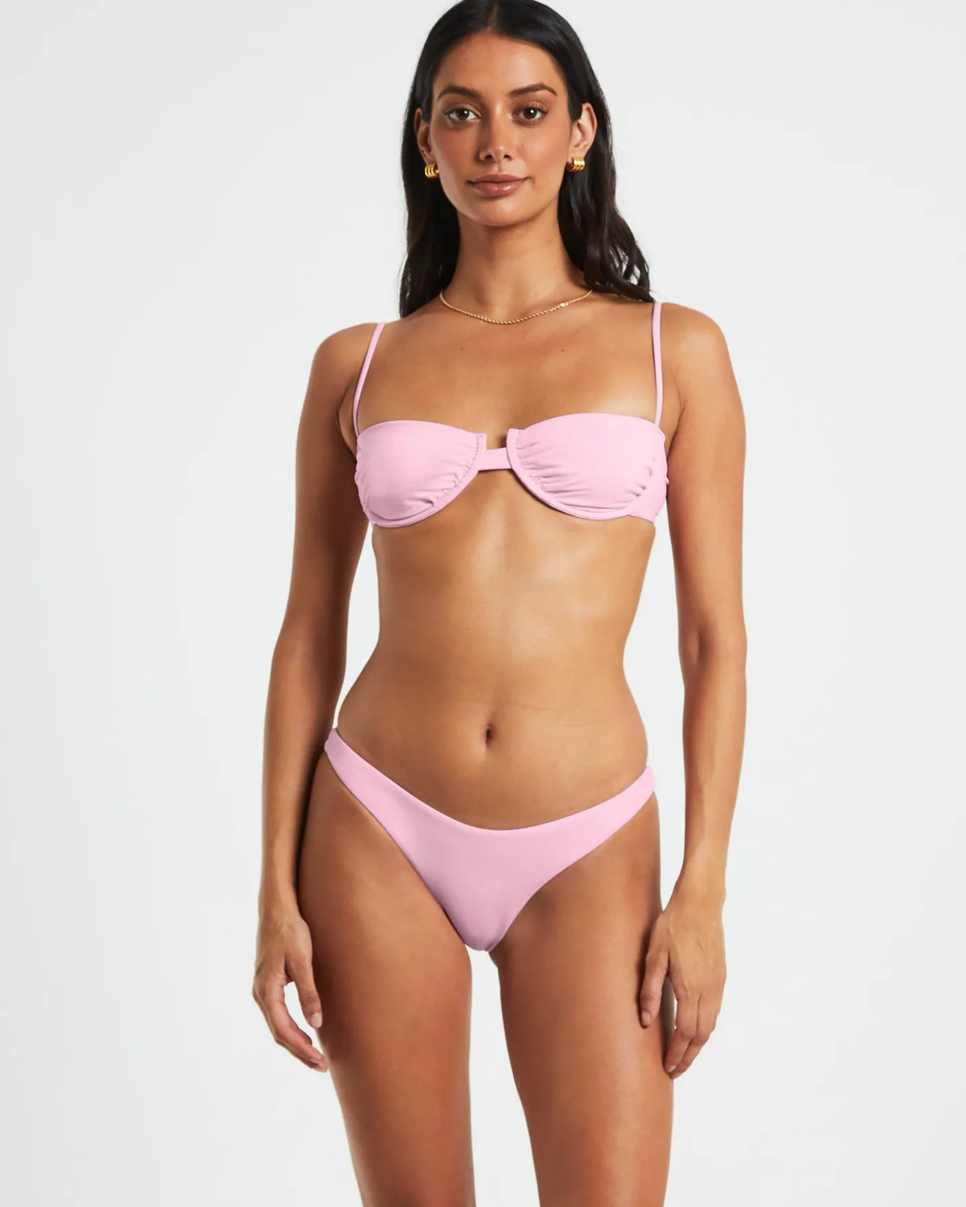 Skinny Strap Underwire Top in Baby Pink