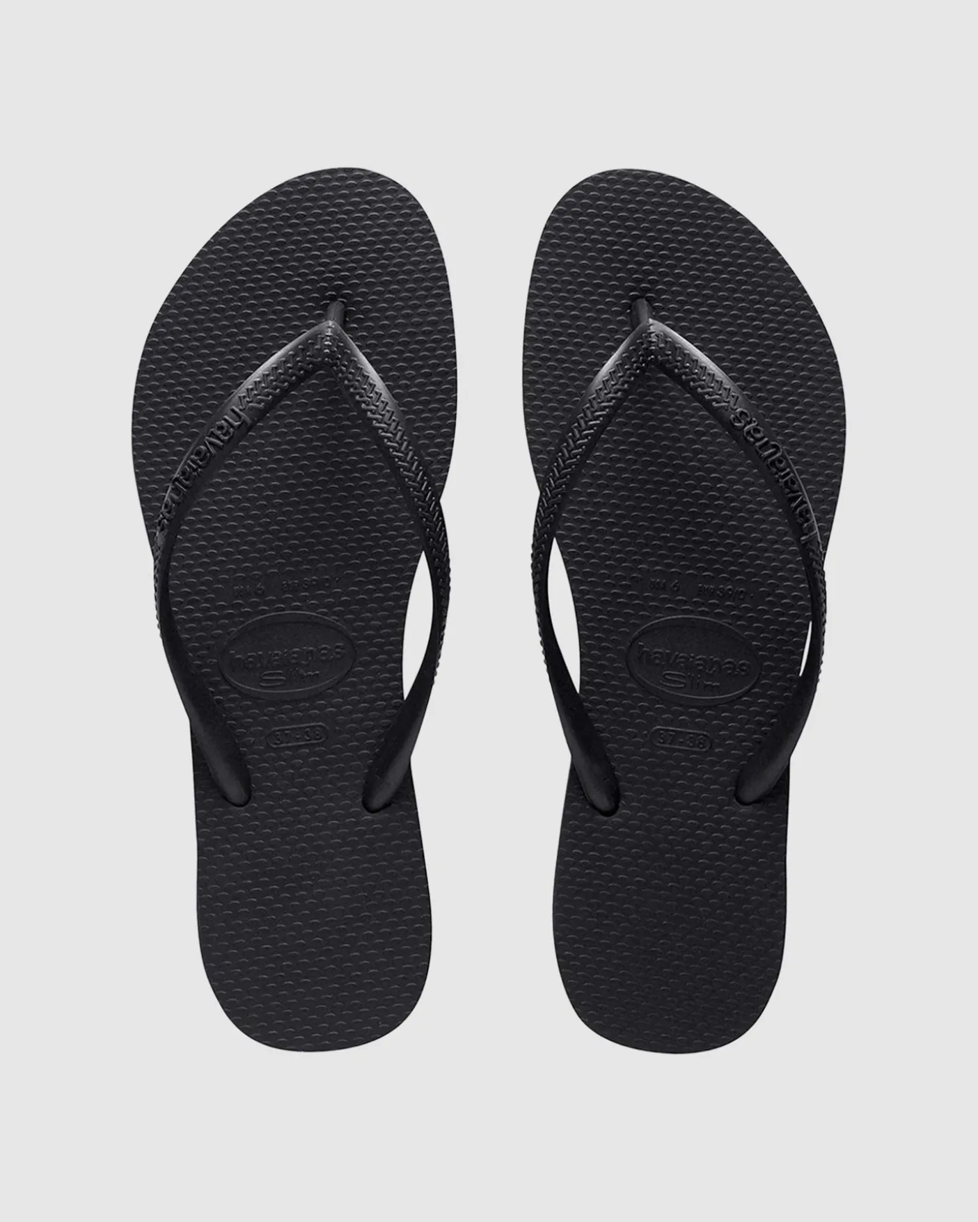 Slim Basic Thongs Black