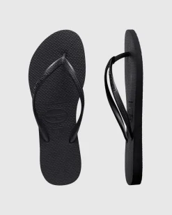 Slim Basic Thongs Black