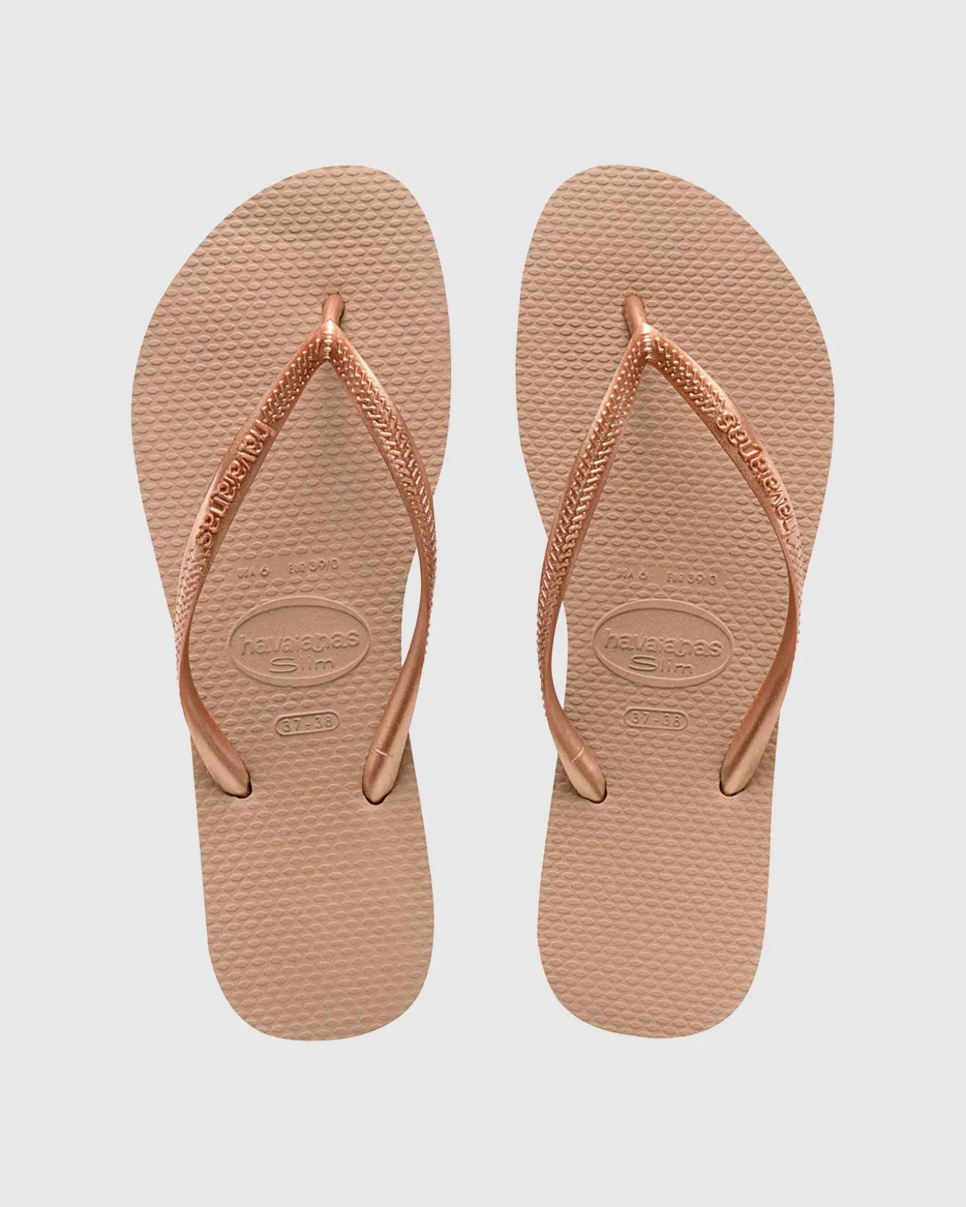 Slim Thongs Metallic Rose Gold