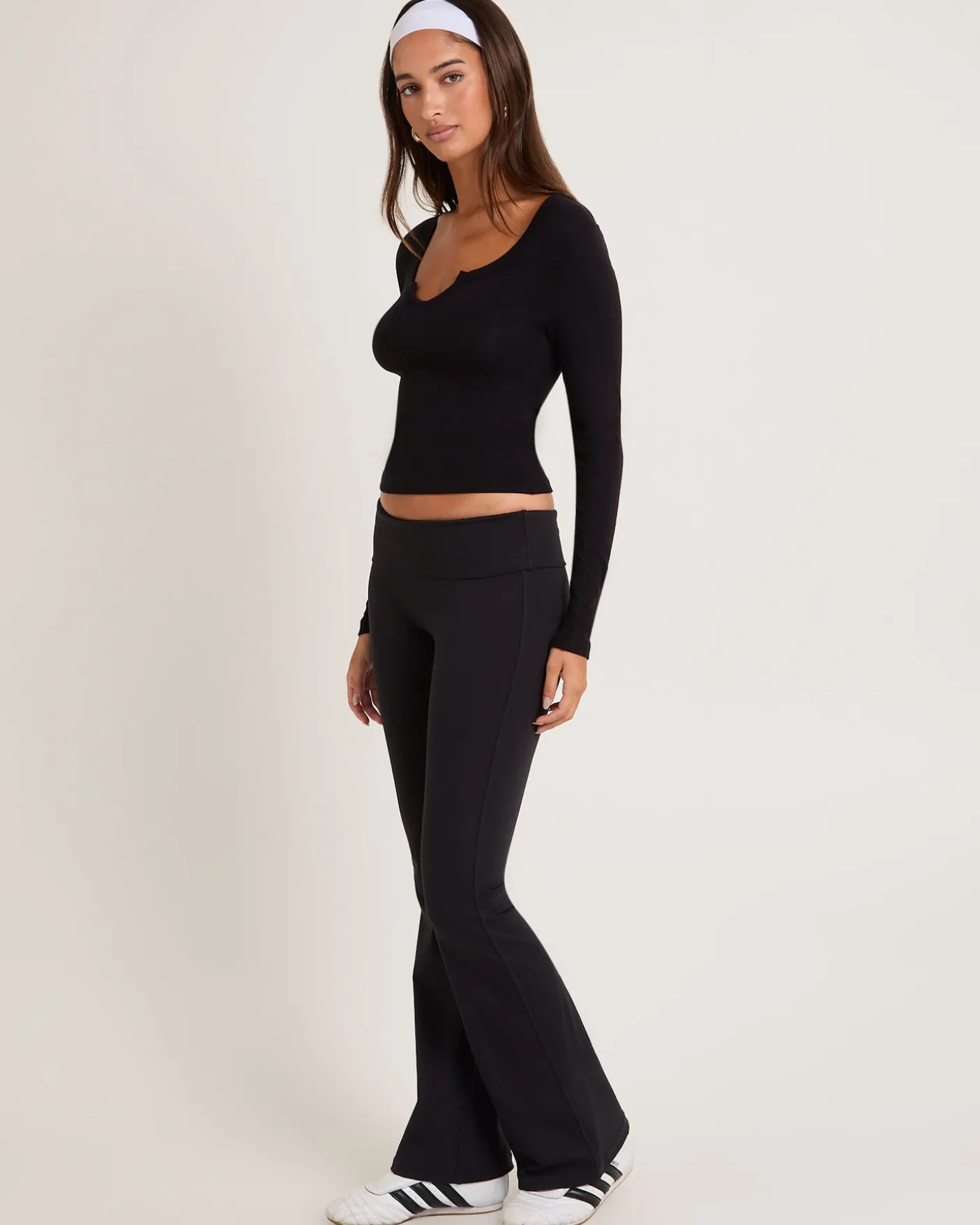 Slinky Scoop Neck Long Sleeve