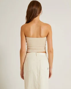 Slinky Strapless Top in Vintage Stone