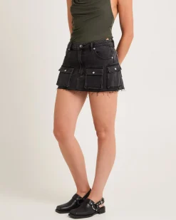 Sloane Low Waist Denim Mini Skirt