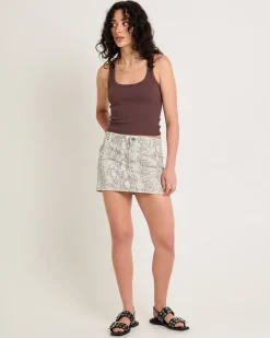 Snake Denim Skirt