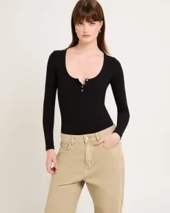 Soft Knit Rib Button Bodysuit