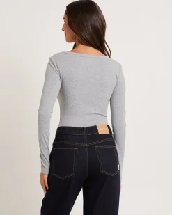 Soft Knit Rib Button Bodysuit