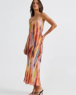 St Barts Strapless Maxi Dress in Multi