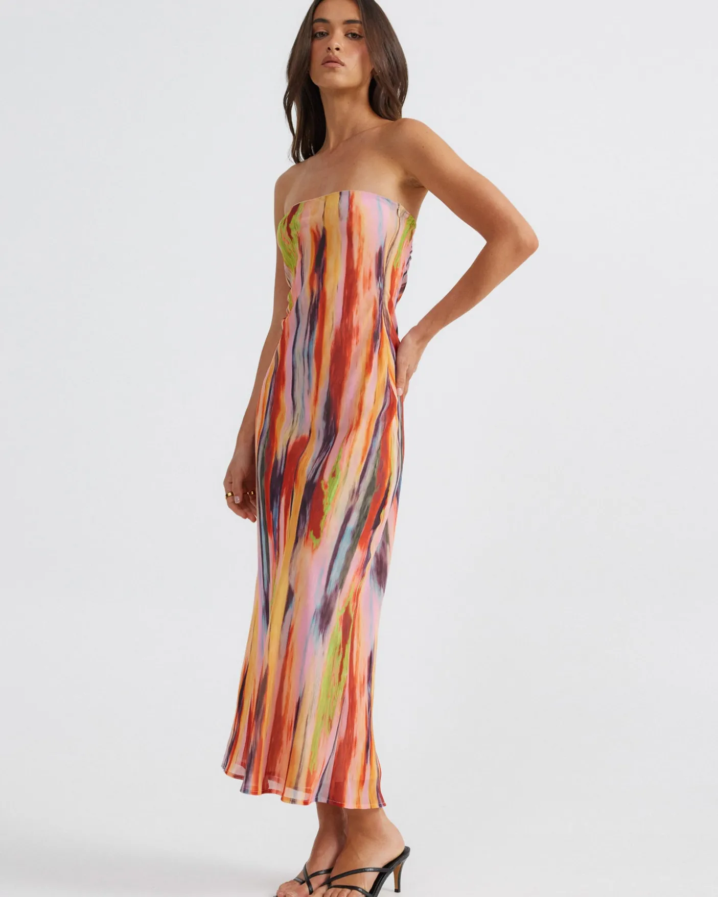 St Barts Strapless Maxi Dress in Multi