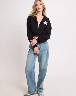 Stargazer Cropped Zip Hoodie