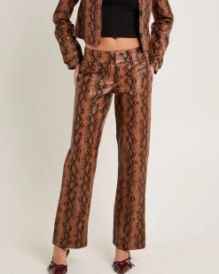 Stassy Snake Faux Leather Pants