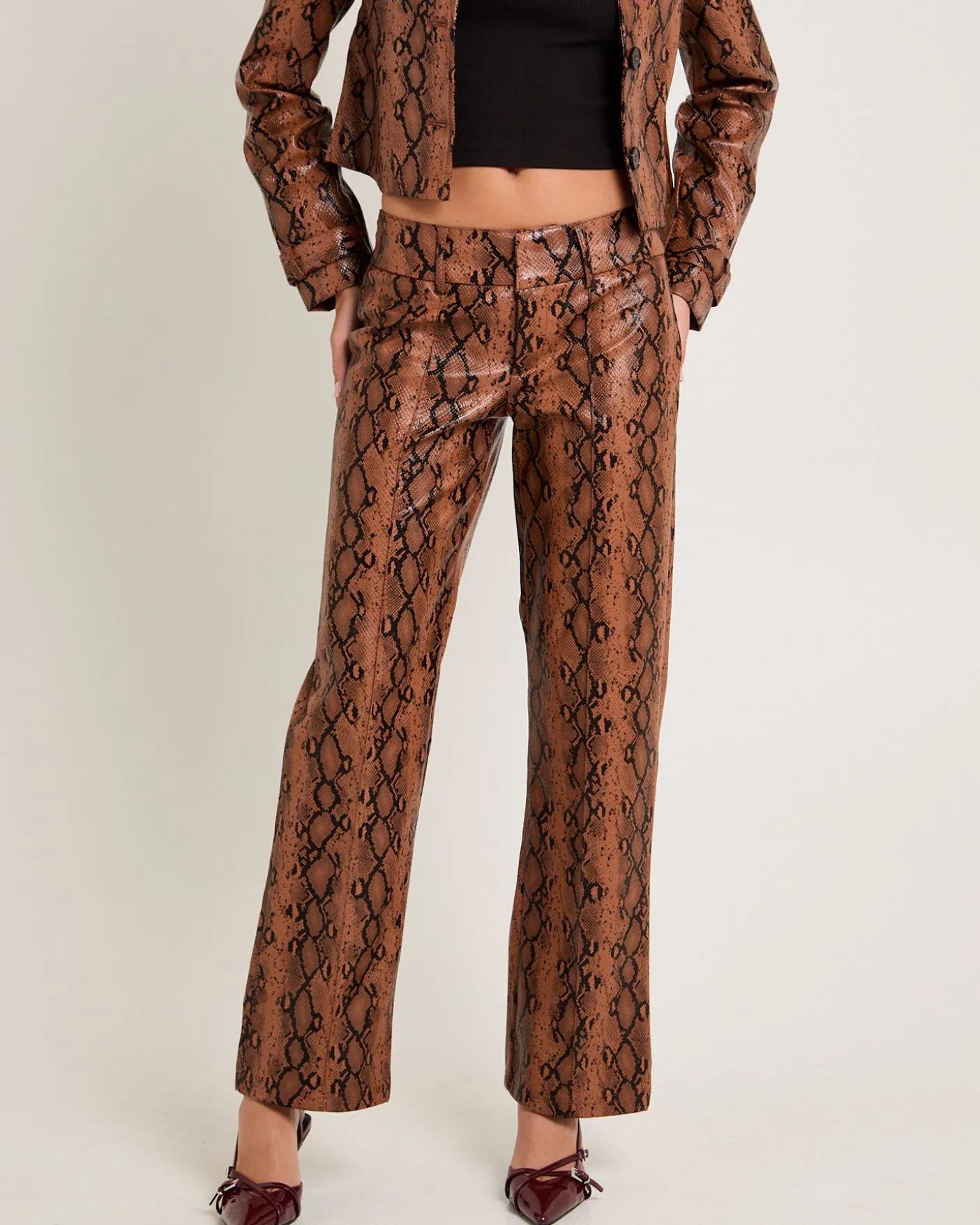 Stassy Snake Faux Leather Pants