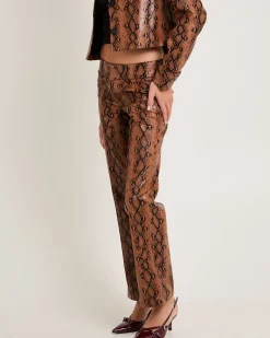 Stassy Snake Faux Leather Pants