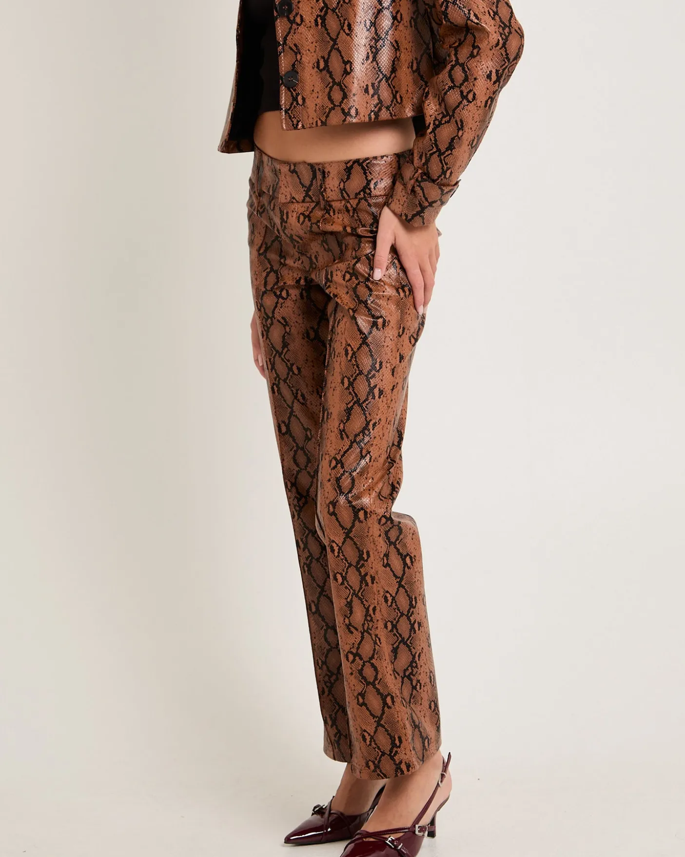 Stassy Snake Faux Leather Pants
