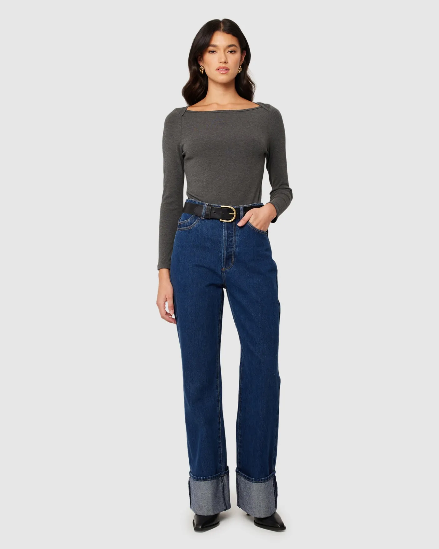 Stevie Relaxed Denim Jeans Deep Blue