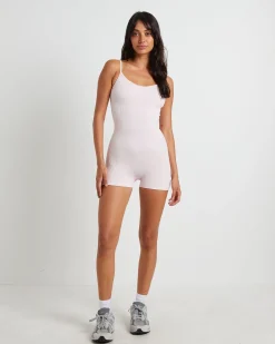 Strappy Unitard in Ballet Pink